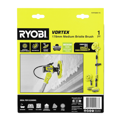 Ryobi Power Scrubber Brush - 178mm - Medium