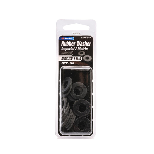Zenith Rubber Washer - 3/8" & M10 - 30 Pack