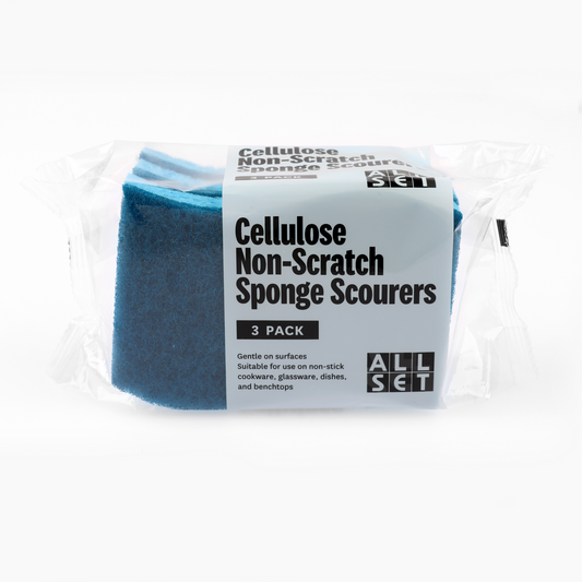 All Set Non Scratch Cellulose Sponge Scourers 3 Pack