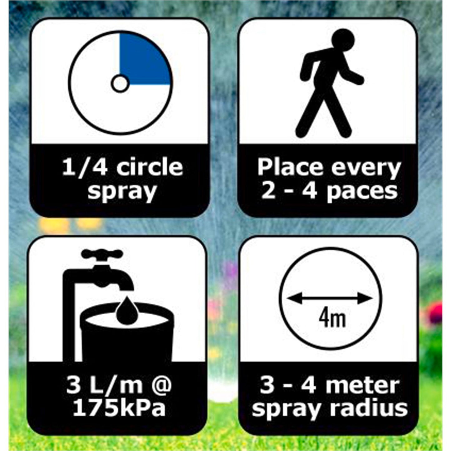 Pope Professional Pop-Up Sprinkler - 50mm - 1/4 Circle