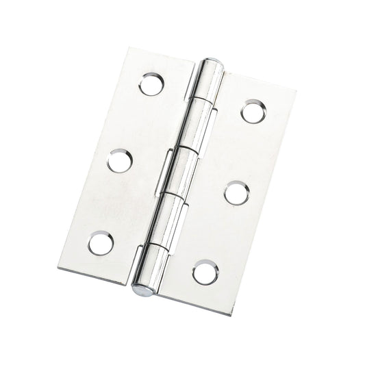Lane Polished Chrome Fixed Pin Durasmooth Butt Hinge - 70x50x1.6mm