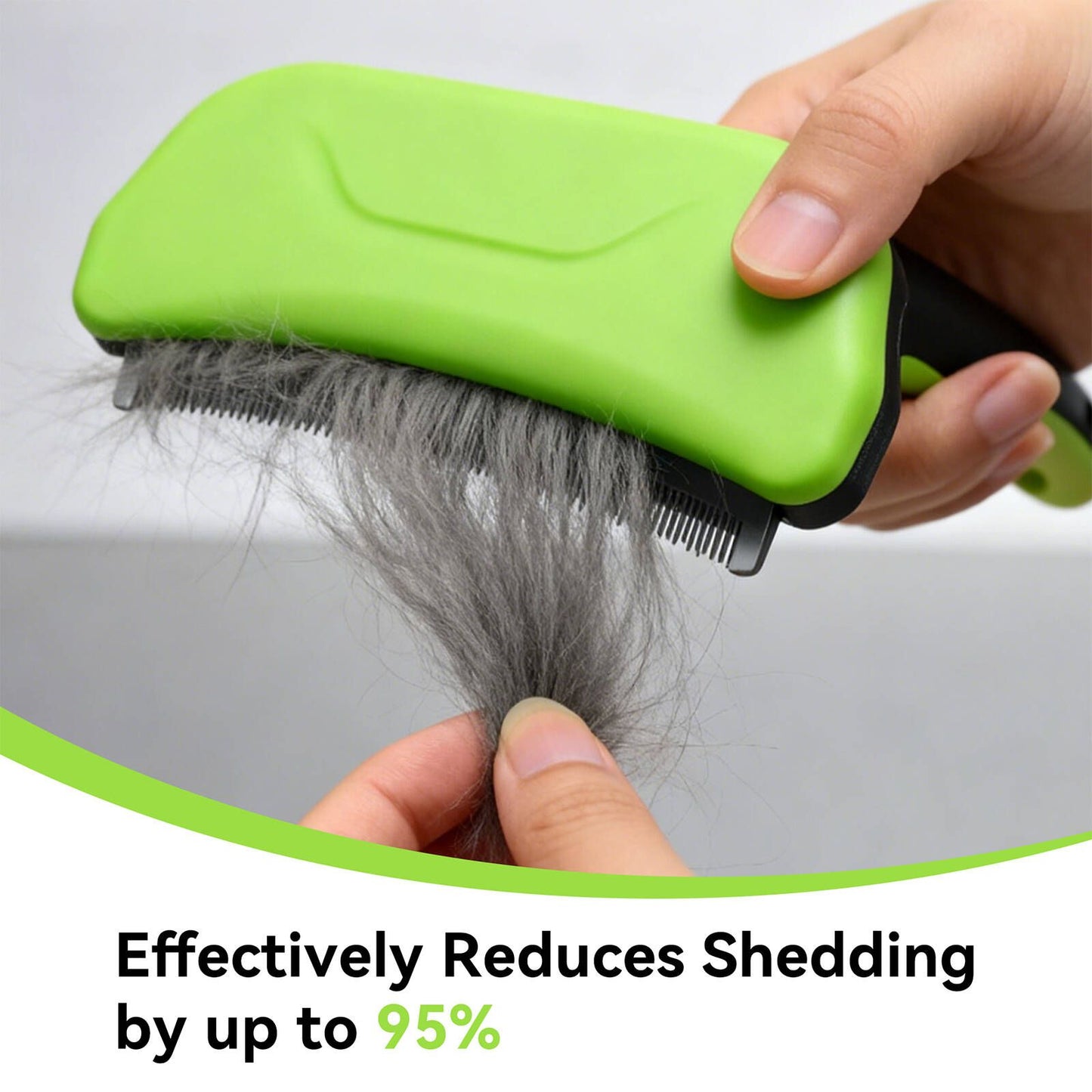 Flamingo Green Self Cleaning Deshedding Tool - 95 x 160mm