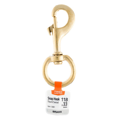 Taskmaster Snap Hook - 33 x 118mm - Brass
