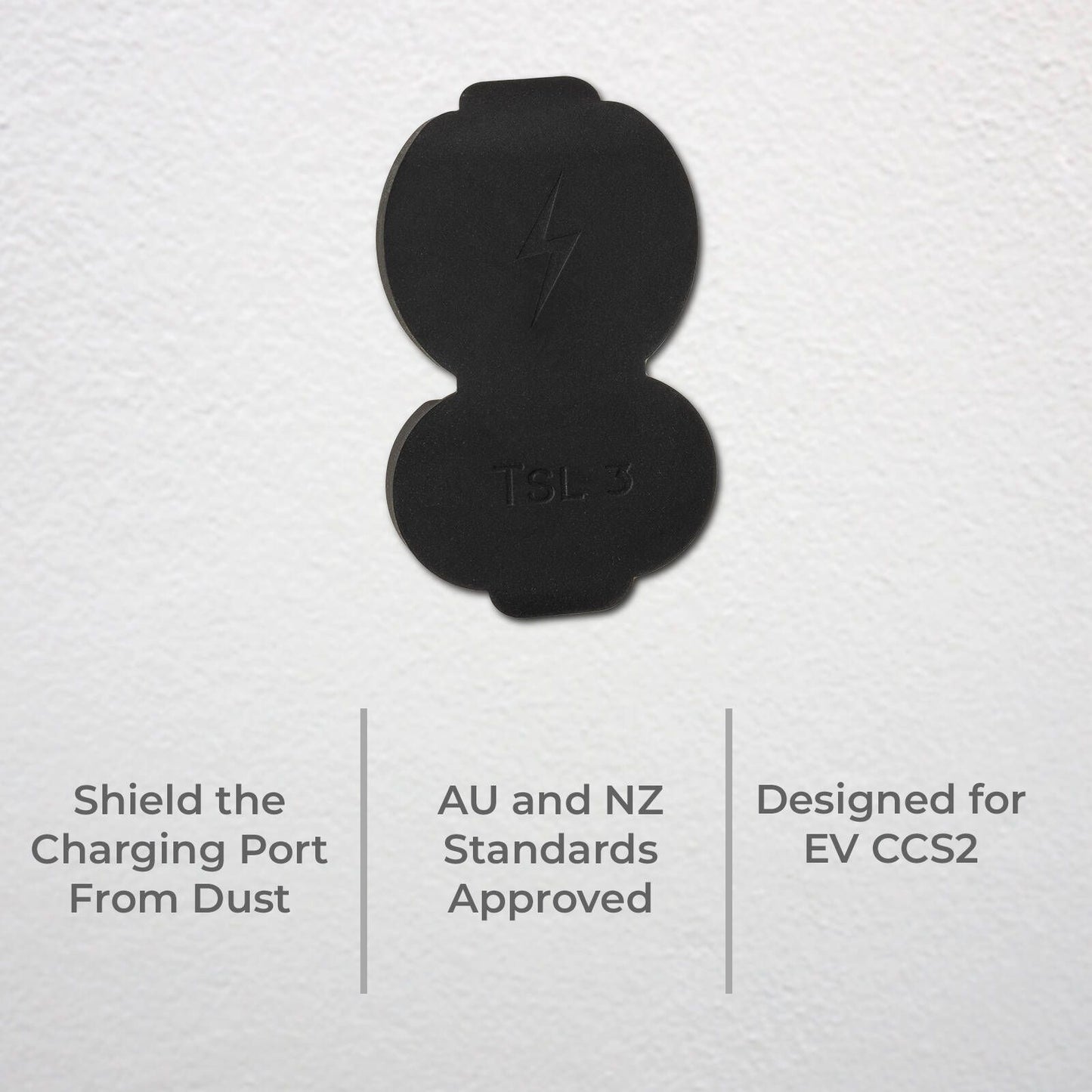 Deta EV Charger Plug Lid - 10 x 68 x 110mm - Black