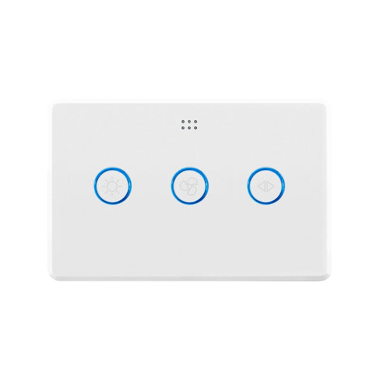 DETA Grid Connect Smart Single Fan Speed Controller with Touch Light Switch - Gloss White