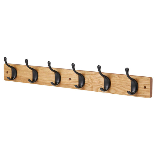 Adoored 6 Hook Rustic Pine Board Rack