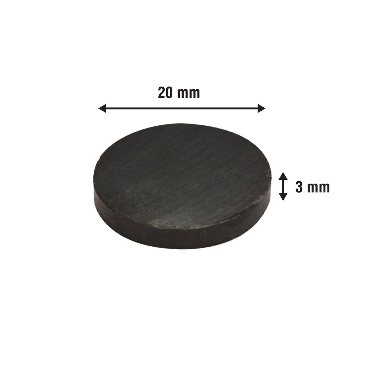 Everhang Black Disc Magnet Pack of 100 - 20mm - Ceramic