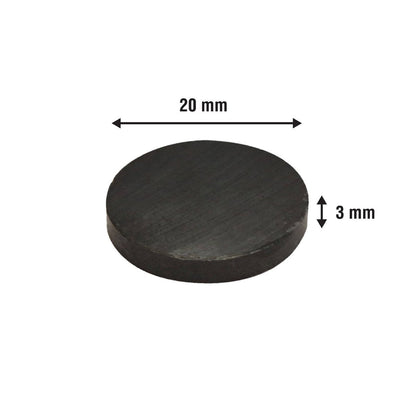 Everhang Black Disc Magnet Pack of 100 - 20mm - Ceramic