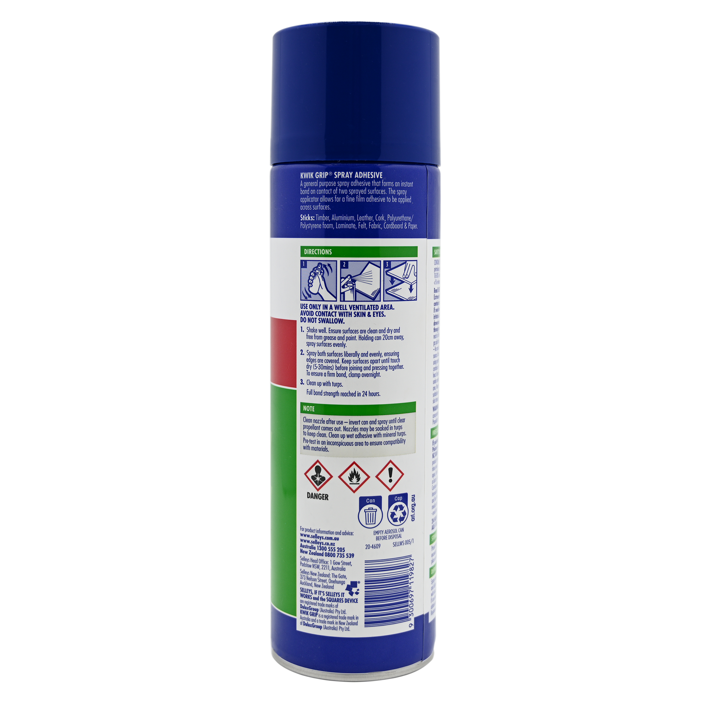 Selleys Kwik Grip Contact Adhesive Spray - 350g
