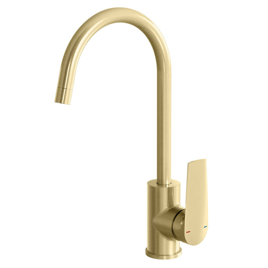 Phoenix Brushed Gold Bailey Sink Mixer - 99 x 370 x 237mm