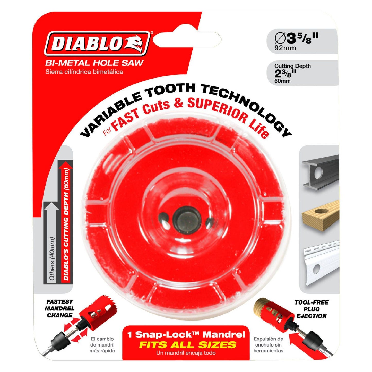 Diablo Bi Metal Hole Saw - 92mm