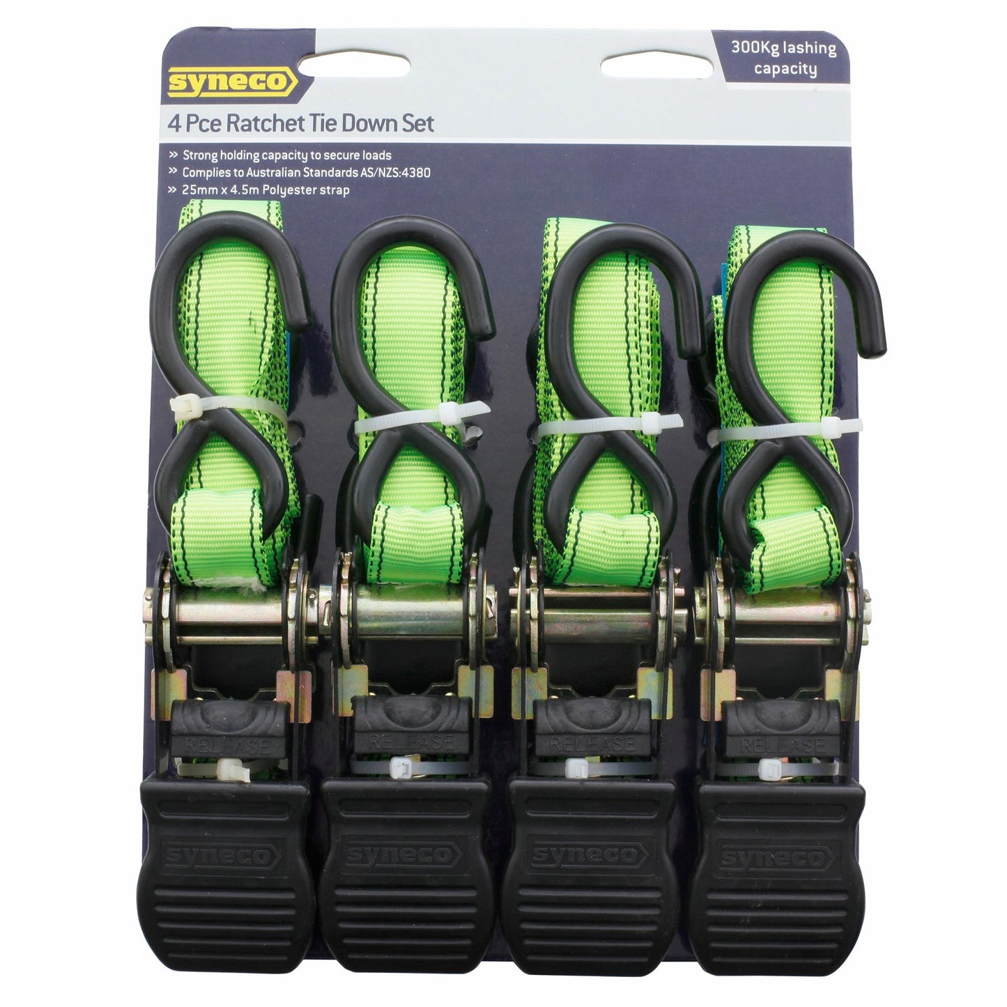 Syneco Tie Down Ratchet Set - 25mm x 4.5m