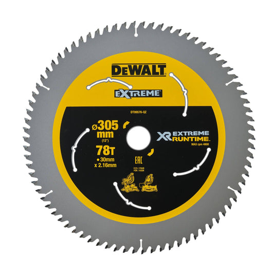 Dewalt XR Circular Saw Blade 305mm 78T - C3 Carbide - Efficient Cutting