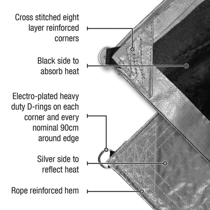 Polytuf D Ring Tarpaulin - 2.4 x 3m
