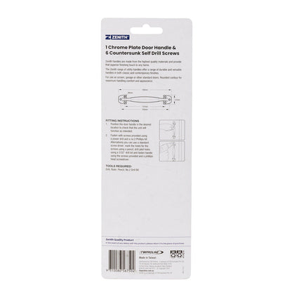 Zenith Door Handle - 195mm - Chrome