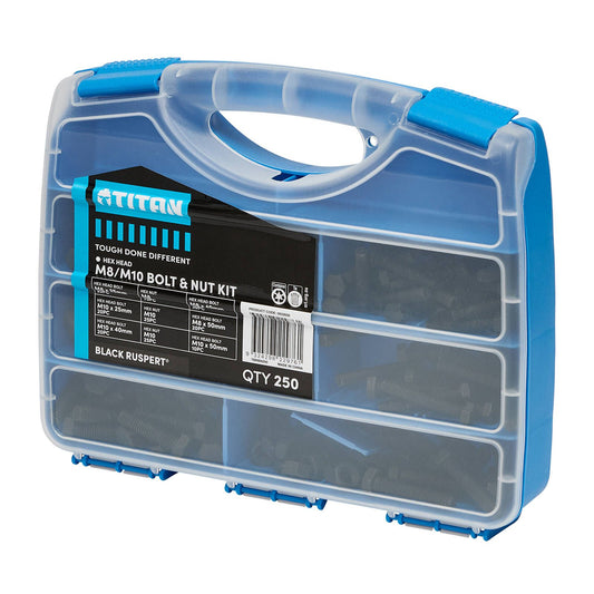 Titan Bolt and Nut Kit - M8 M10 - 316 x 256 x 60mm - 250 Piece