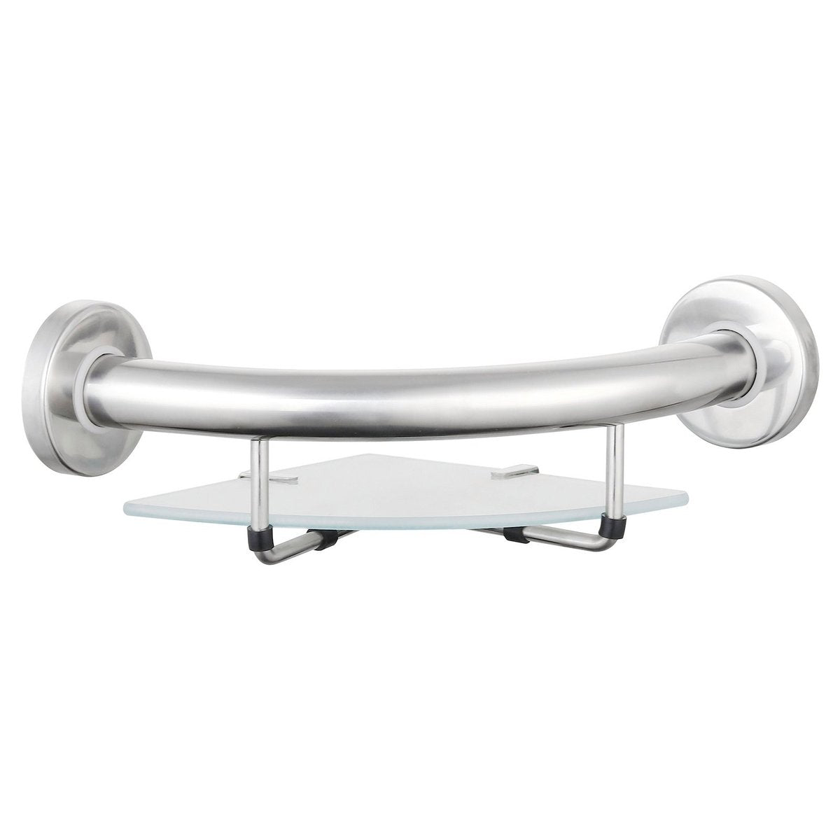 Evekare Corner Shelf With Grab Rail - 260mm Stainless Steel - Safety
