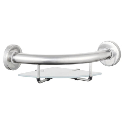 Evekare Corner Shelf With Grab Rail - 260mm Stainless Steel - Safety