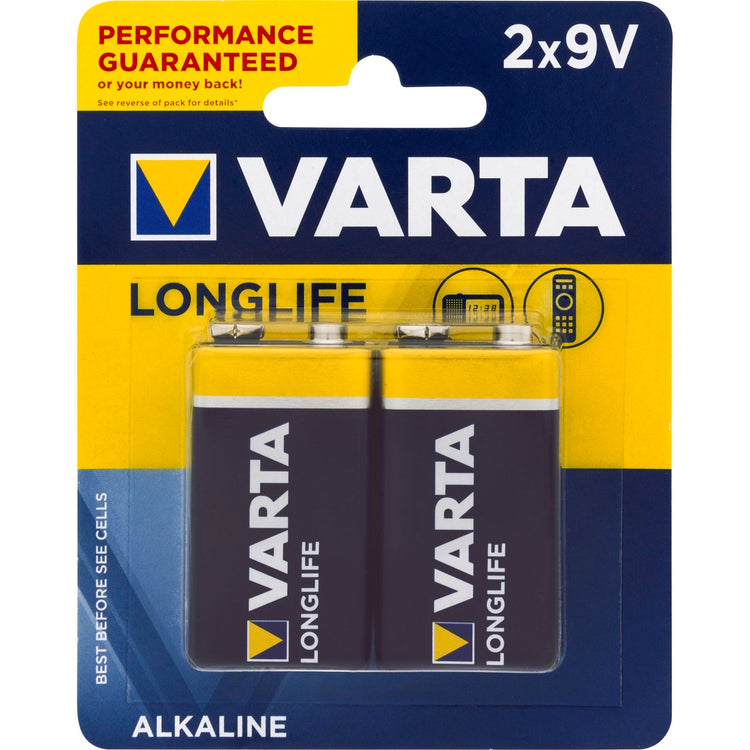 Varta LongLife Alkaline Batteries 2x9V Pack