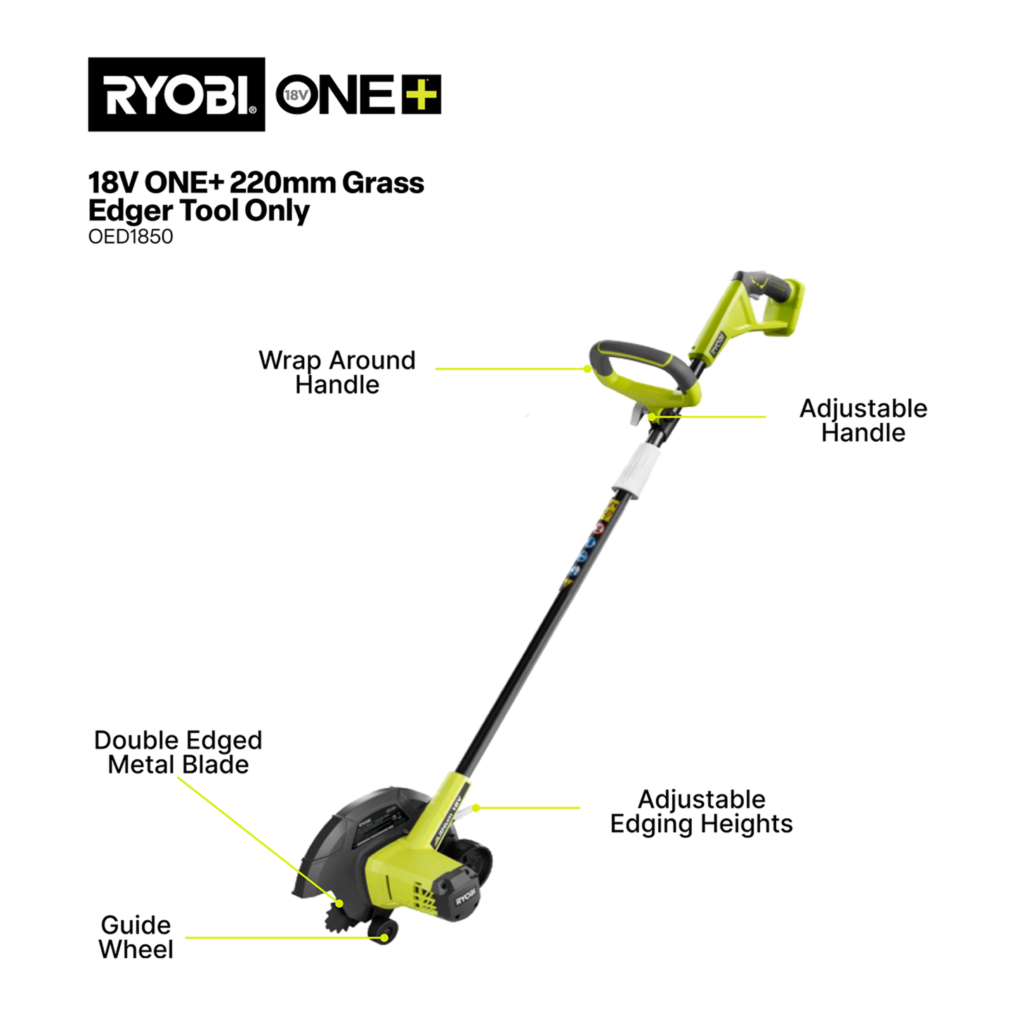 Ryobi One Edger - 220mm - Tool Only