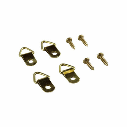 Everhang 6kg Brass Plated Picture Hanging Triangle D Ring 4 Pack