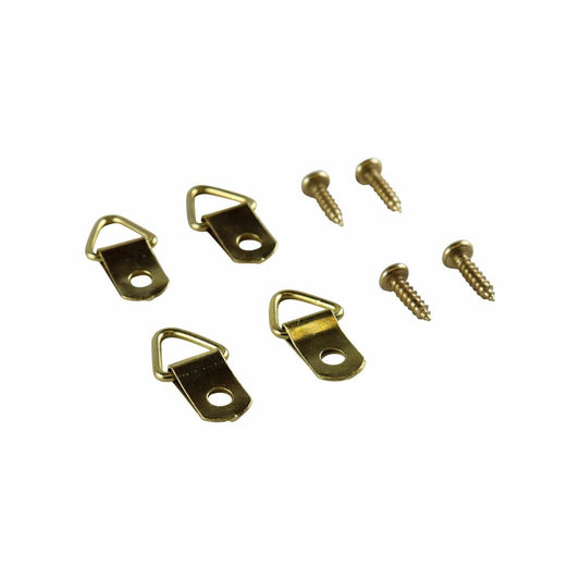Everhang 6kg Brass Plated Picture Hanging Triangle D Ring 4 Pack