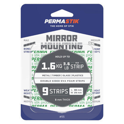 Permastik Mirror Mounting Strips - 80 x 24mm