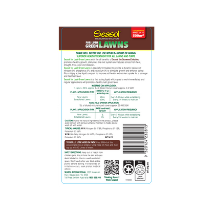 Seasol Liquid Fertiliser - Lush Green Lawns Concentrate - 4L
