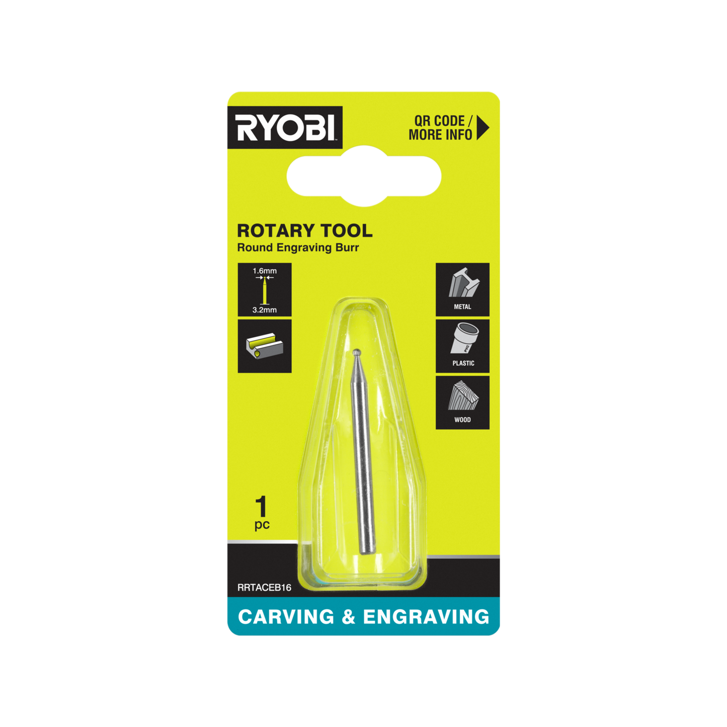 Ryobi Round Engraving Burr - 1.6mm