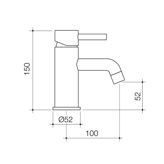 Flexispray Matte Black Basin Mixer - 52 x 150 x 135mm