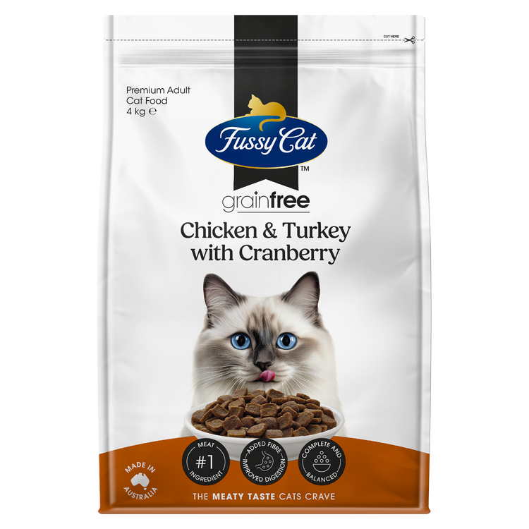 Fussy Cat Grain Free Dry Cat Food Chicken & Turkey with Cranberry 4kg