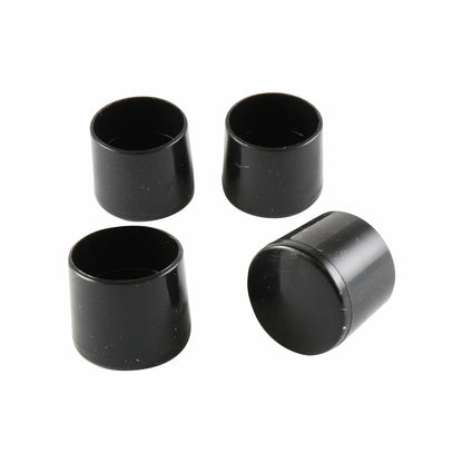 Surface Gard Black Round Plastic Chair Tips - 19mm - 4 Pack