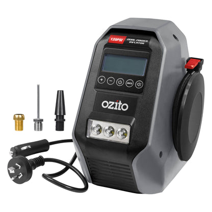 Ozito DPI 6000 Dual Power Inflator - 12V DC & 240V AC