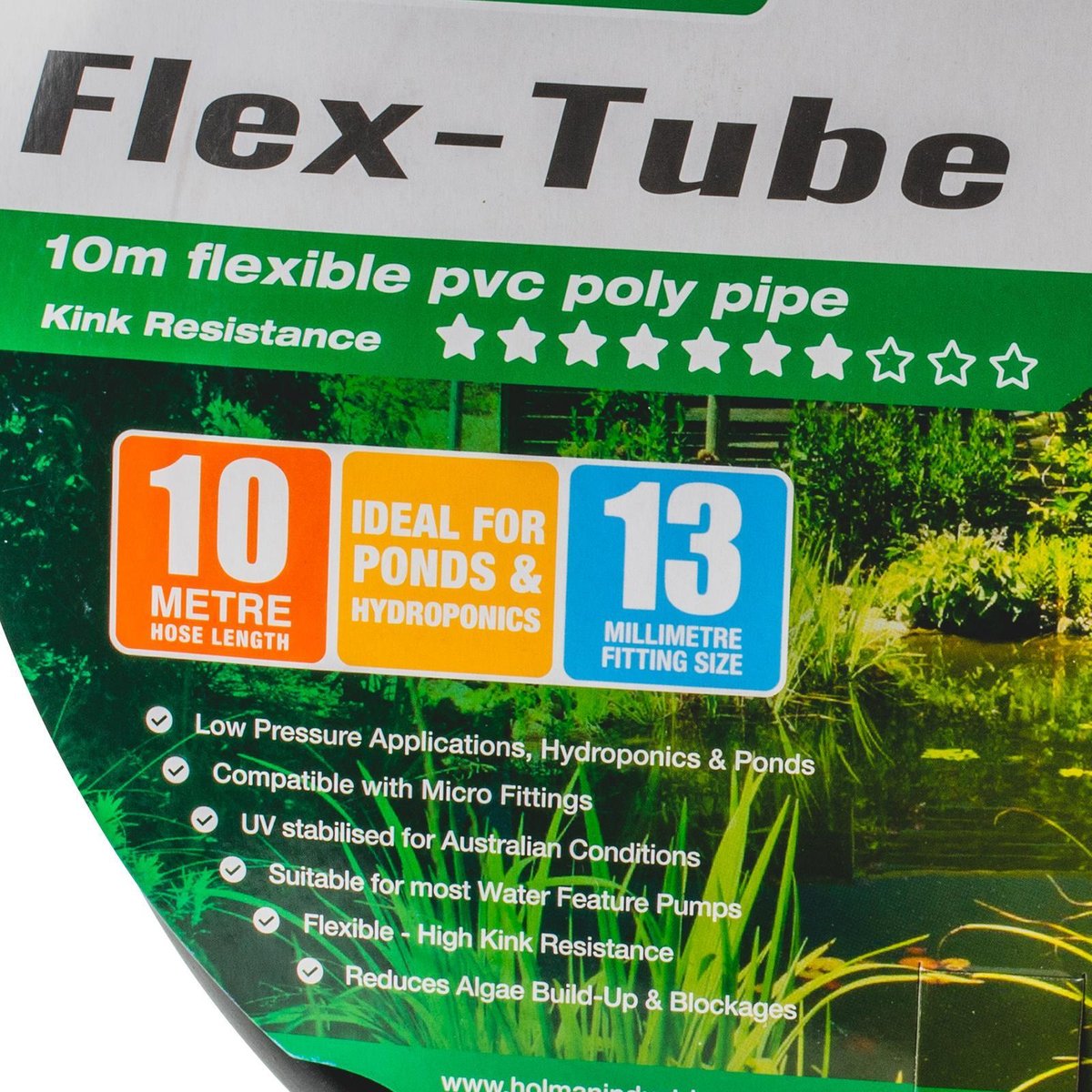 Holman 13mm Flex Tube 10m PVC Low Pressure Hydroponics Black
