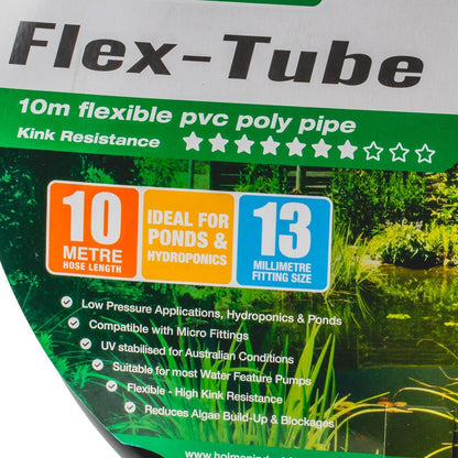 Holman 13mm Flex Tube 10m PVC Low Pressure Hydroponics Black