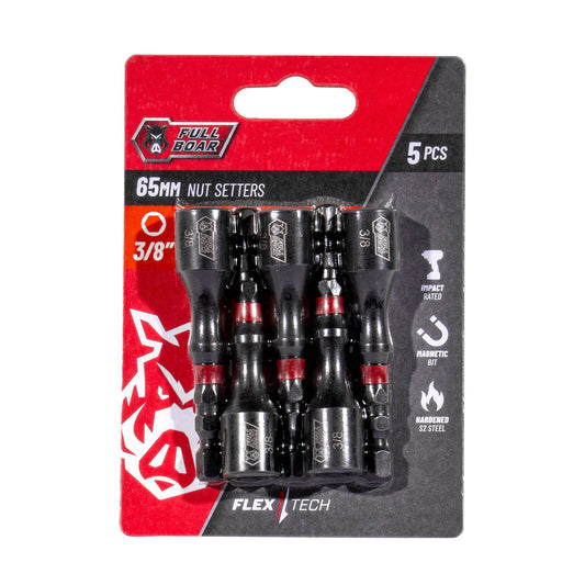 Full Boar Magnetic Impact Nut Setters 3/8" x 65mm 5 Pack