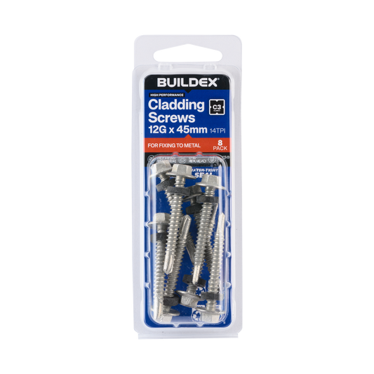 Buildex Roofing Teks Screws - 12g x 45mm - Class 3 - 8 Pack