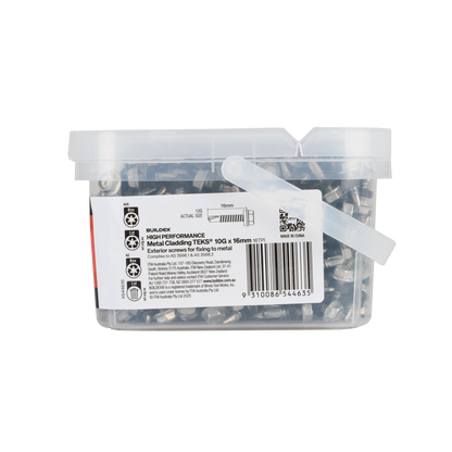 Buildex Teks Screws - 10g x 16mm - Class 4 - 500 Pack