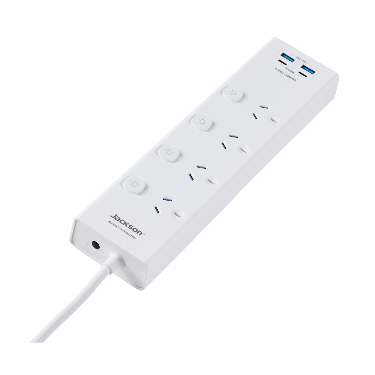 Jackson Powerboard - 4 Outlet - 1.8m - White