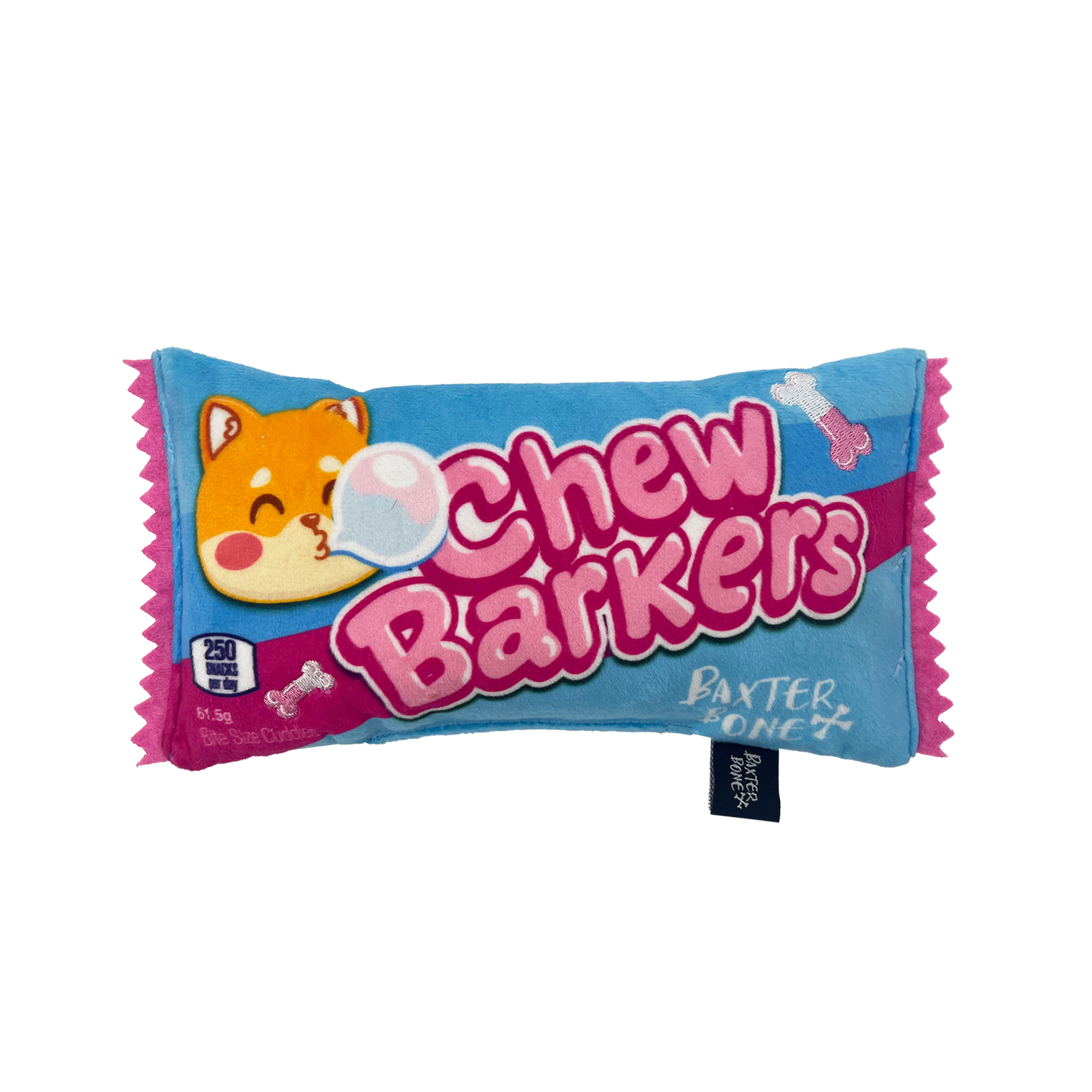 Baxter Bone Chewbarkers Plush Pet Toy
