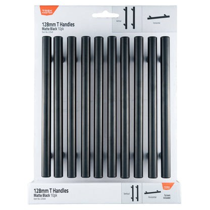 Taskmaster Matte Black T Handle - 128mm - 10 Pack