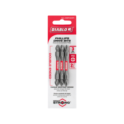 Double Ended Power Bit PH2 - 2 Pack - 50mm