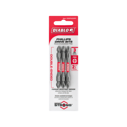 Diablo Double Ended Philips Drive Bit PH2 x 2 1/2" 2 Pack