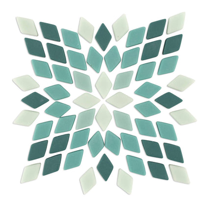 Mandala Art Real Teal Diamond Mosaic Tiles - 12 x 20mm
