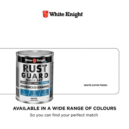 White Knight Rust Guard Advanced Enamel Paint - 1L - White Gloss