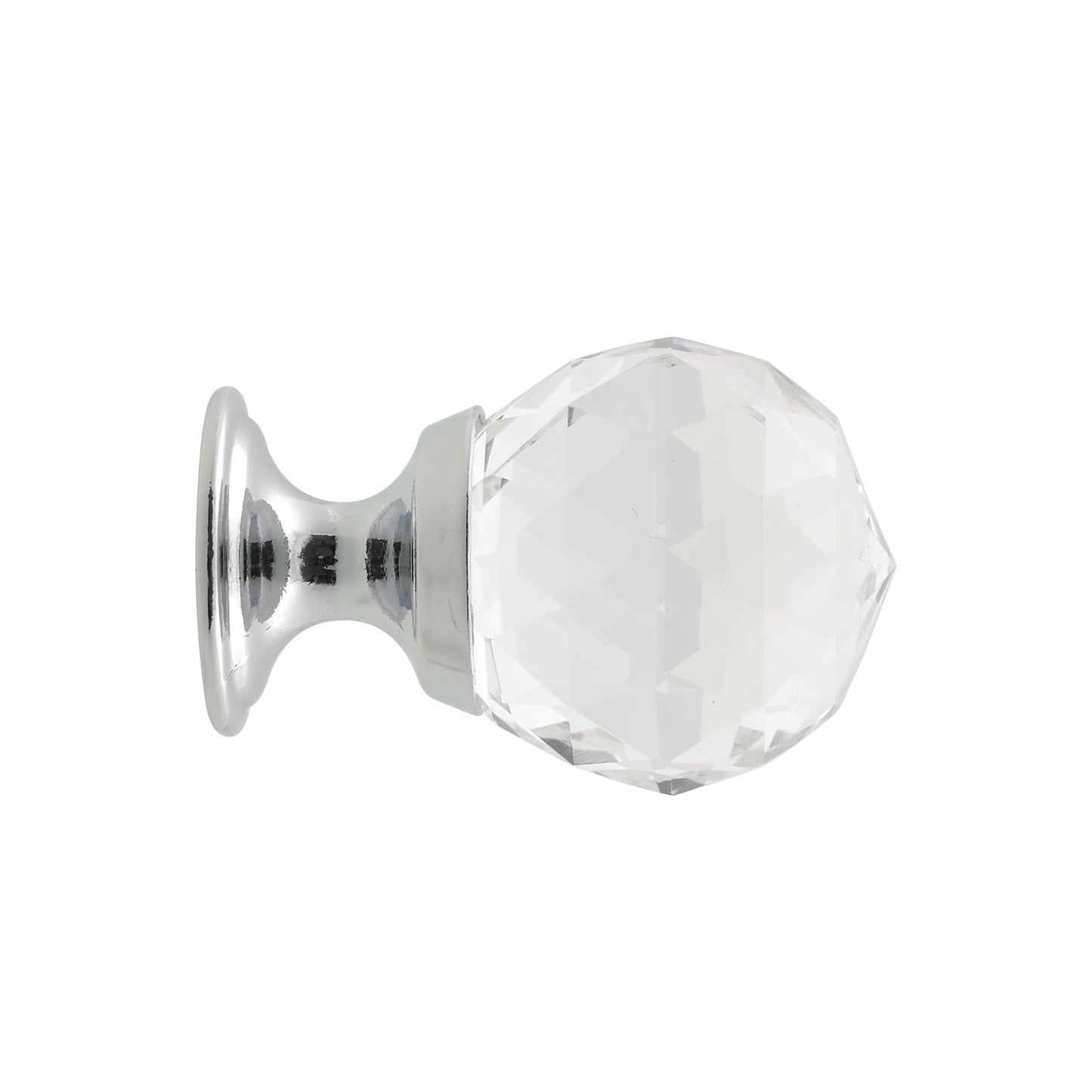 Prestige Glass Knob - 25mm - Chrome