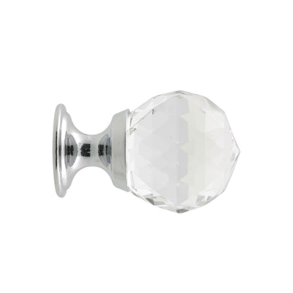 Prestige Glass Knob - 25mm - Chrome
