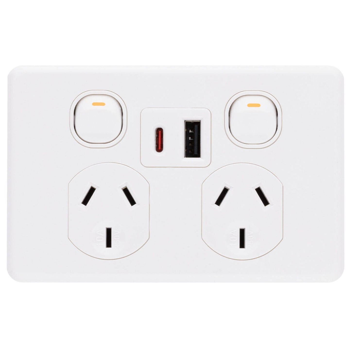 Deta x6 Double Power Point with USB A+C - White