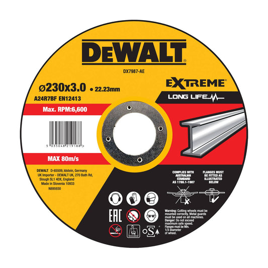Dewalt Extreme Bonded Abrasive Metal Cut Grind Disc - 230 x 3mm