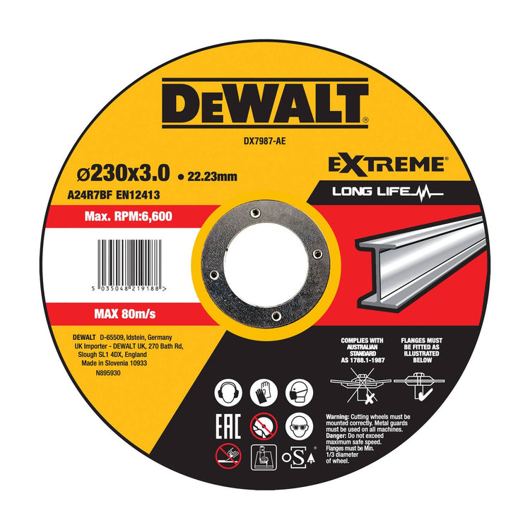 Dewalt Extreme Bonded Abrasive Metal Cut Grind Disc - 230 x 3mm